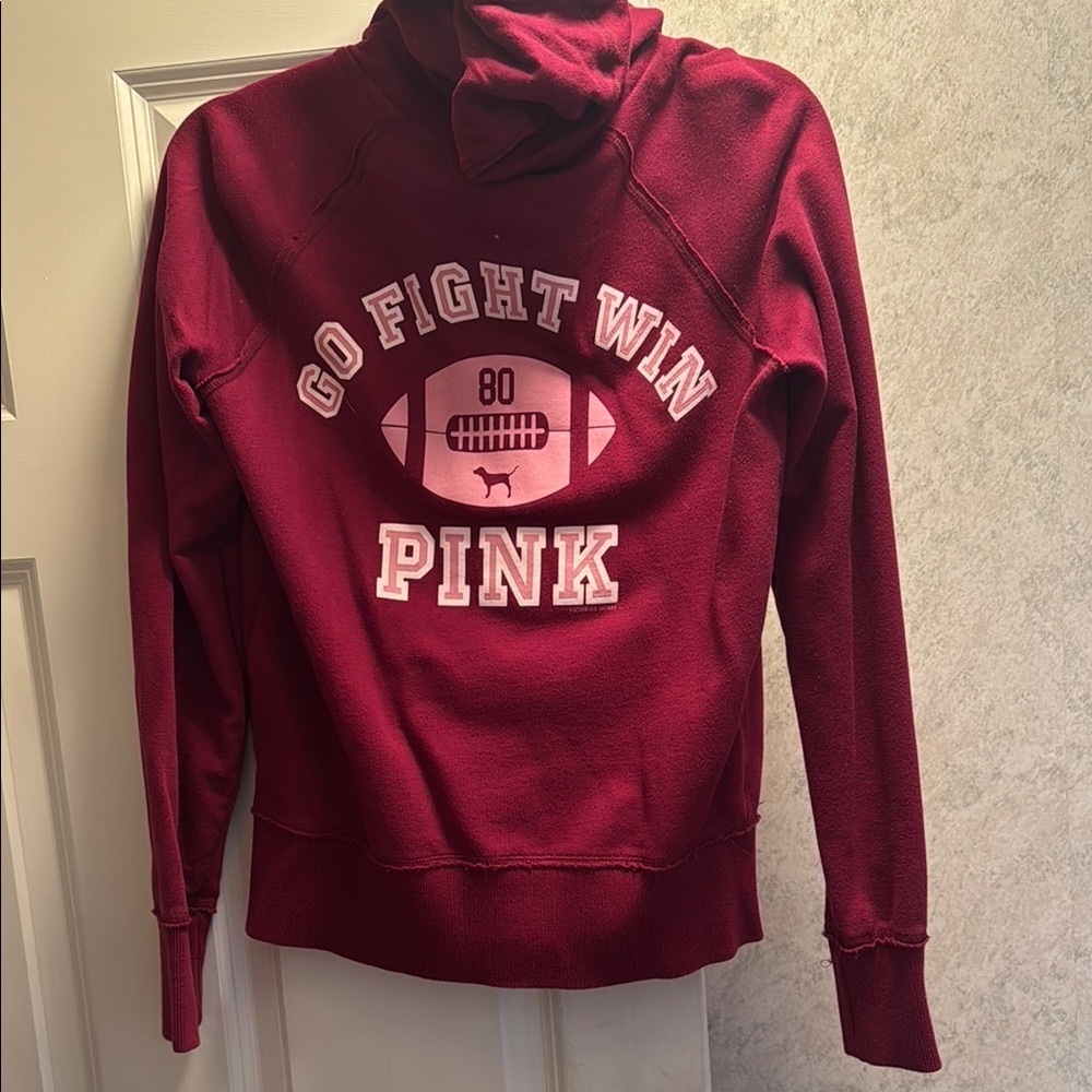 Victoria's Secret PINK Football Maroon Pullover